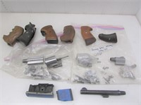 Assorted gun parts – bags of barrels, cylinders,