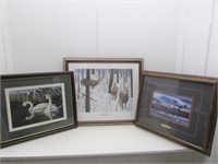 (3) Framed game related prints – “Swans” by