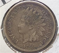 1860 Indian Head Cent VF Pointed Bust