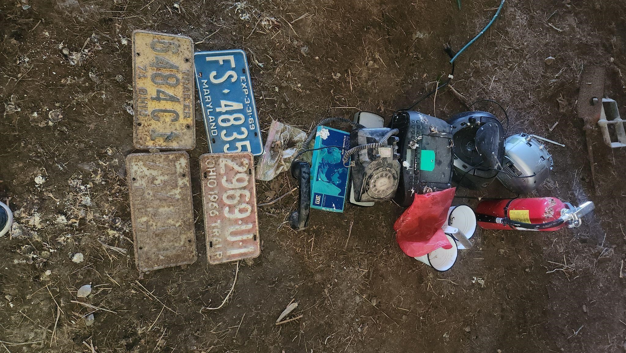 Old license plates & misc items