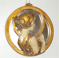 MIRRORED ART DECO LADY WALL ART