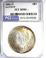 1884-O Morgan PCI MS-65+ Rainbow