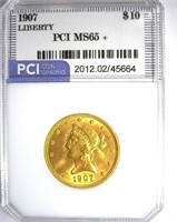 1907 Liberty Gold $10 PCI MS-65+ LISTS FOR $12500