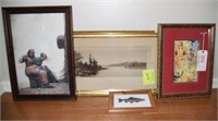 Several framed prints and etchings including: