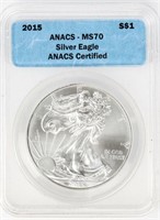 Coin 2015 American Silver Eagle - ANACS MS70