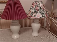 Pair of lamps with different shades.