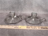 Pair of Stieff Pewter Candlestick Holders