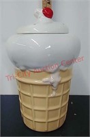 Ice cream cone ceramic cookie jar