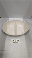 Vintage White Divided Bowl