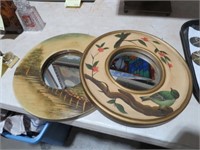 2 SMALL HAND PAINTED MIRRORS