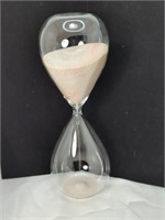 12" Glass Hourglass With One Hour Pink Sand