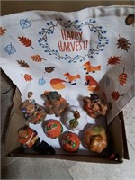 Happy harvest box of fall decorations