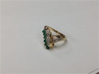 14k yellow gold Emerald & Diamond Ring