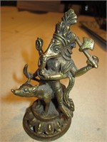 4" Solid Brass Ganesh Elephant God Statue