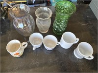 Assorted Coffee Mugs & Vases