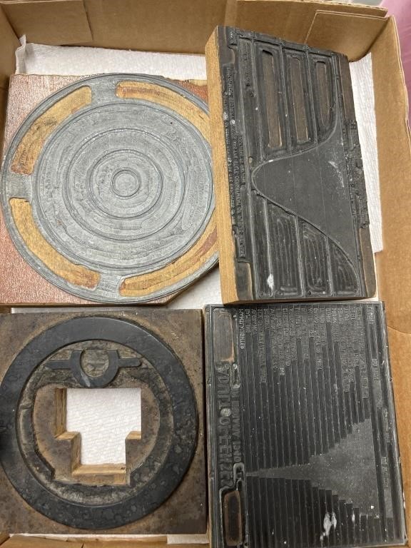 Target, news printing wood blocks antique