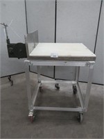 S/S COMMERCIAL CHEESE CUTTING TABLE ON WHEELS