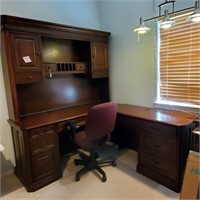 Golden Oak L Shaped Desk With Chair