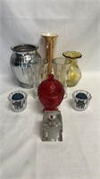 Variety of vases & candleholders