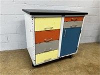 Vtg. Metal 6-drawer Cabinet