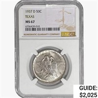 1937-D Texas Half Dollar NGC MS67