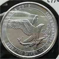 2015 CANADA $2 SILVER COIN BALD EAGLE