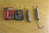 Vintage Fishing Pocket Oiler, Scale & De Liar
