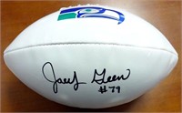 Jacob Green Autographed White Logo Football