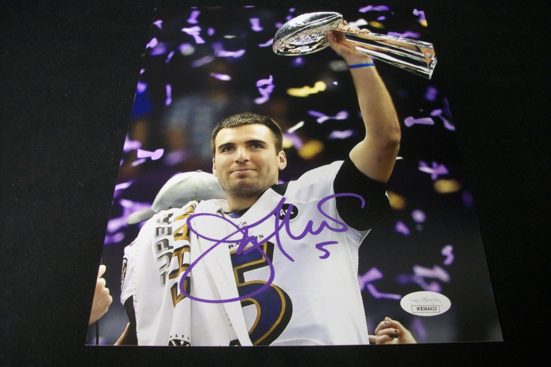 JOE FLACCO SIGNED 8X10 PHOTO RAVENS JSA