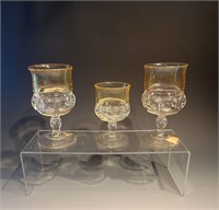 Set of 3 kings crown goblets