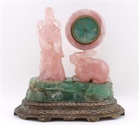 Chinese Bi-Color Quartz Clock of Woman & Rabbit