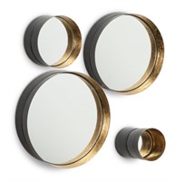 Set of 4 Black/Gold Mirror