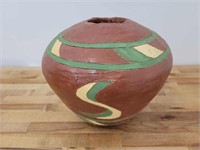 20th C. Terracotta Painted Vessel