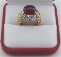 Sterling Victoria Wieck Oval Ruby & Sapphire Ring