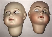 2 Bisque Doll Heads
