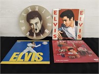 Elvis Presley Lps , Clock & Calendar Lot