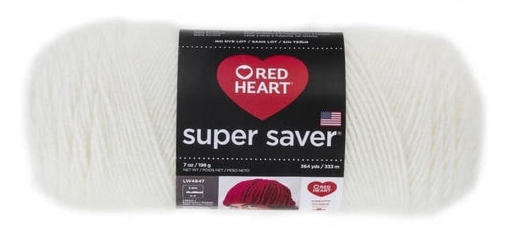 Red Heart Super Saver Medium Acrylic White Yarn