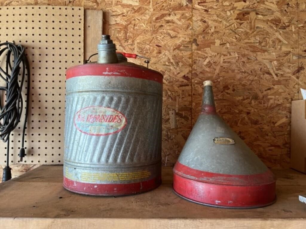 Galvanized Gas Can & Funnel