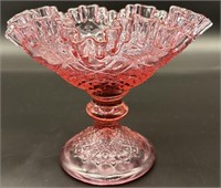 Fenton Dusty Rose Crimp Compote