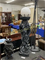 SLATE TONE DRAGON GLOBE LAMP ON TOP