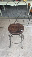 Metal and Wood Ice Cream Barstool