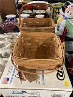 Longaberger Baskets with Miniature Wagon