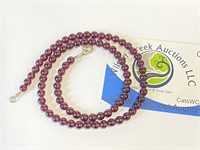 .925 Clasp - Garnet 16" Necklace