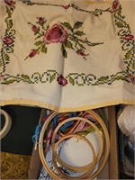 CROSS STITCH EMBROIDERY PROJECT, HOOPS &