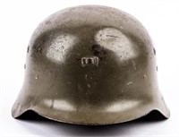 Unknown Military Helmet with Leather Liner