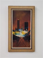 Scani Original Abstract Skyline Cityscape Painting