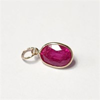 10K Gold Enhanced Ruby Pendant