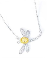 Natural Yellow Diamond Necklace 18K Gold