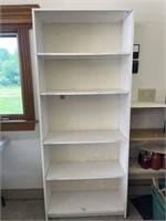 Free standing pressed wood shelf