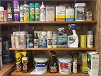 Large selection of spray paints, herbicides and